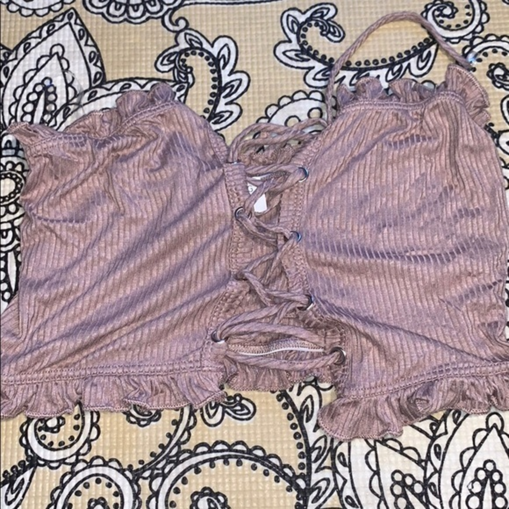 Corset Lettuce trim tube‎ crop top forever 21